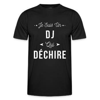 Je Suis Un DJ Qui Déchire - T-shirt sport Homme - noir - Devant - AI Model Male 178 dark (178cm)