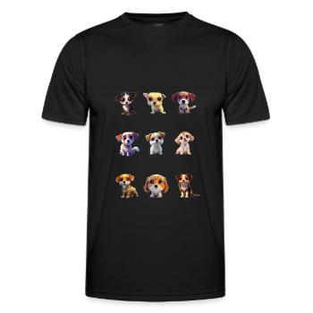 Süße welpen - Männer Funktions-T-Shirt - Schwarz - Vorne - AI Model Male 178 dark (178cm)