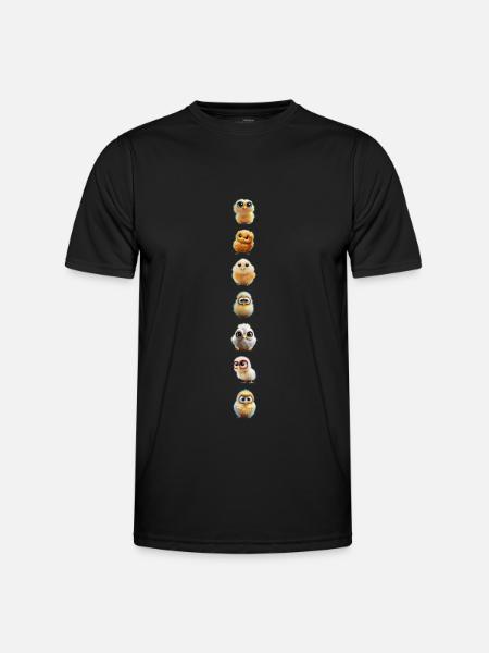 ChickensLong - Männer Funktions-T-Shirt - Schwarz
