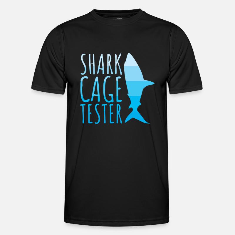 Shark Cage Tester - Männer Funktions-T-Shirt - Schwarz