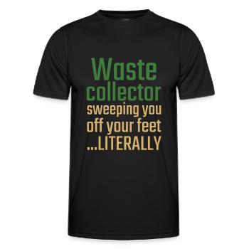 Waste collector Valentinstag Sweeping you - Männer Funktions-T-Shirt - Schwarz - Vorne - AI Model Male 178 dark (178cm)