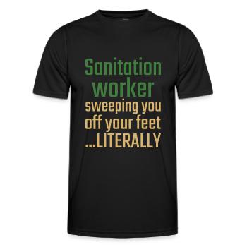 Sanitation worker Valentinstag Sweeping you - Männer Funktions-T-Shirt - Schwarz - Vorne - AI Model Male 178 dark (178cm)