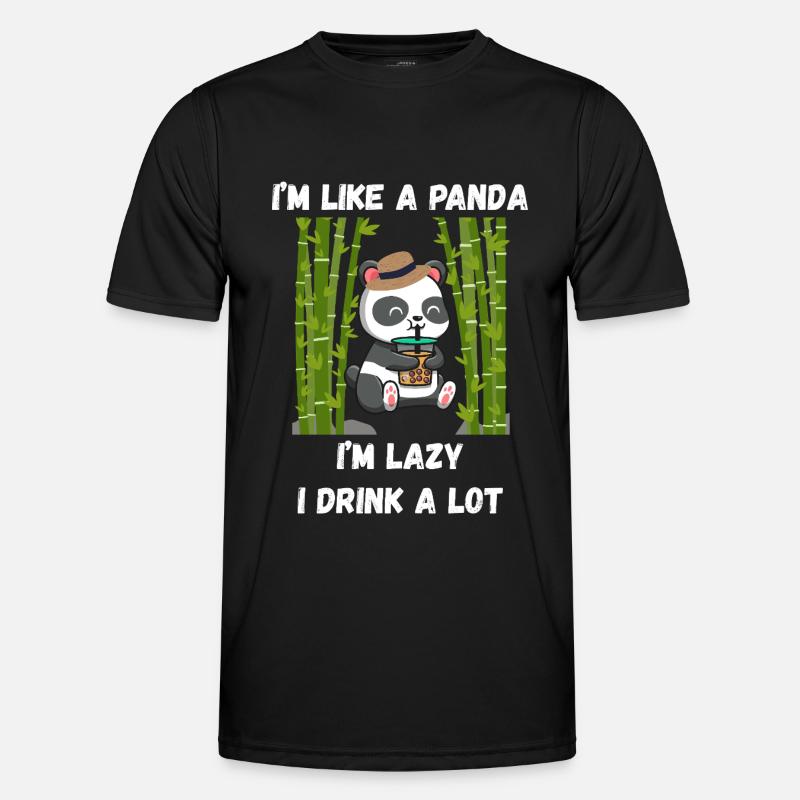 Lazy panda mode - Men's Functional T-Shirt - black