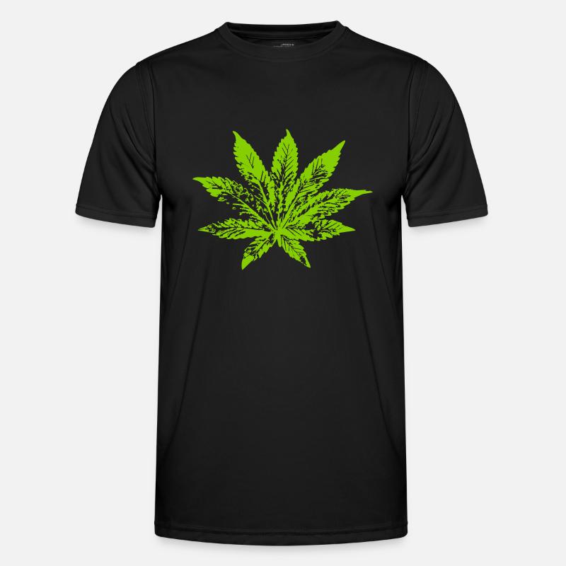 078 cannabis leaf - Men's Functional T-Shirt - black