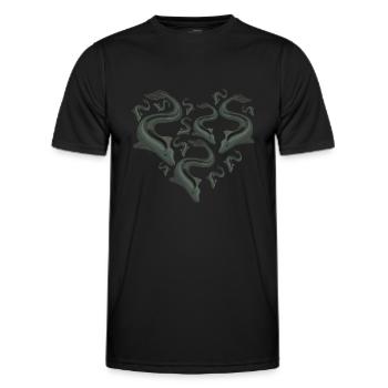 Herz Aal - Männer Funktions-T-Shirt - Schwarz - Vorne - AI Model Male 178 dark (178cm)