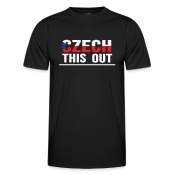 czech republic prague "czech this out" - Men's Functional T-Shirt - black - Front - AI Model Male 178 dark (178cm)