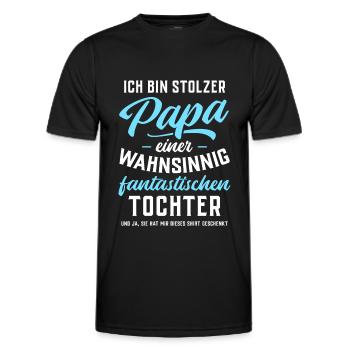Ich bin stolzer Papa einer fantastischen Tochter - Männer Funktions-T-Shirt - Schwarz - Vorne - AI Model Male 178 dark (178cm)