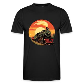 Train - Railway Design - Men's Functional T-Shirt - black - Front - AI Model Male 178 dark (178cm)