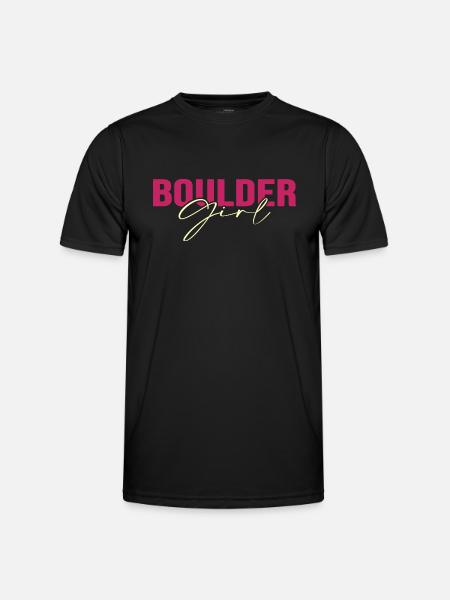 bouldern boulderfelsen bouldergirl boulder - Männer Funktions-T-Shirt - Schwarz