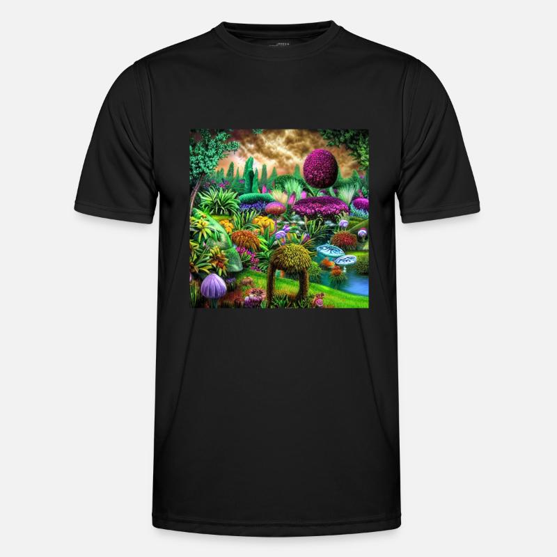 Futuristischer Garten Männer Funktions-T-Shirt