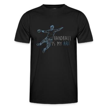 handball handballer handballteam sprungwurf sport - Männer Funktions-T-Shirt - Schwarz - Vorne - AI Model Male 178 dark (178cm)