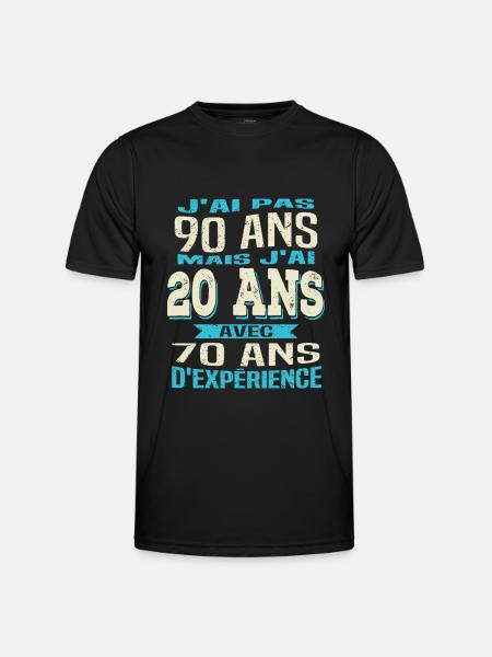 Anniversaire 90 ans - T-shirt sport Homme - noir
