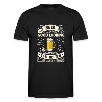 La bière ne vous fera pas drôle d’humour de bière en disant - T-shirt sport Homme - noir - Devant - AI Model Male 178 dark (178cm)