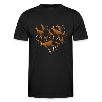 Herz Antilope - Männer Funktions-T-Shirt - Schwarz - Vorne - AI Model Male 178 dark (178cm)