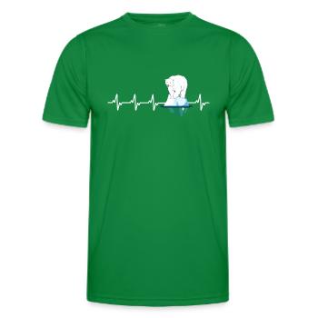 eisbader heartbeat eisbär auf eisscholle winterbad - Men's Functional T-Shirt - kelly green - Front - AI Model Male 178 dark (178cm)