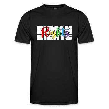 Human rights Rainbow for All - Men's Functional T-Shirt - black - Front - AI Model Male 178 dark (178cm)