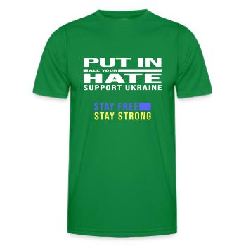 freedom ukraine peace no putin - Men's Functional T-Shirt - kelly green - Front - AI Model Male 178 dark (178cm)