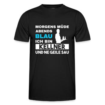 Morgens Müde Abends Blau Kellner - Männer Funktions-T-Shirt - Schwarz - Vorne - AI Model Male 178 dark (178cm)