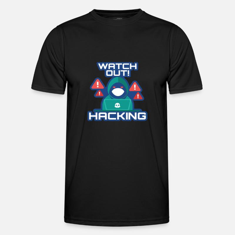 Watch Out Hacking Softwareingenieur Developer - Männer Funktions-T-Shirt - Schwarz