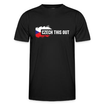 Czech Republic Czech Prague "czech this out" - Men's Functional T-Shirt - black - Front - AI Model Male 178 dark (178cm)