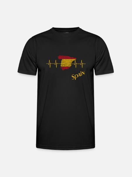 Spain - Männer Funktions-T-Shirt - Schwarz