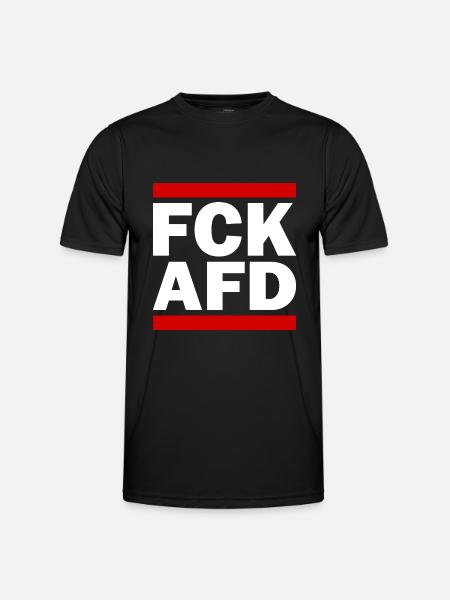 Fck afd - Männer Funktions-T-Shirt - Schwarz