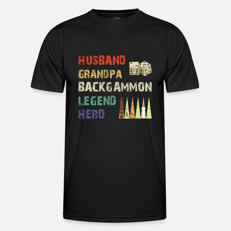 Backgammon Spiel - Männer Funktions-T-Shirt - Schwarz