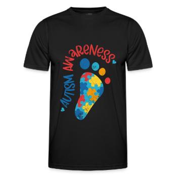 AUTISMUS BEWUSST LIEBE KIND BEGABT SPRUCH MOTIVE - Männer Funktions-T-Shirt - Schwarz - Vorne - AI Model Male 178 dark (178cm)