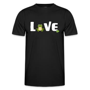 Frogs "frog love" Frog Prince - Men's Functional T-Shirt - black - Front - AI Model Male 178 dark (178cm)
