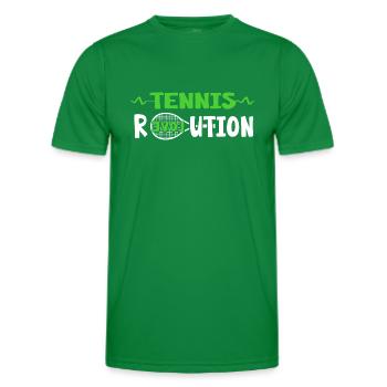 Tennis match ball tennis racket "tennis-love" - Men's Functional T-Shirt - kelly green - Front - AI Model Male 178 dark (178cm)