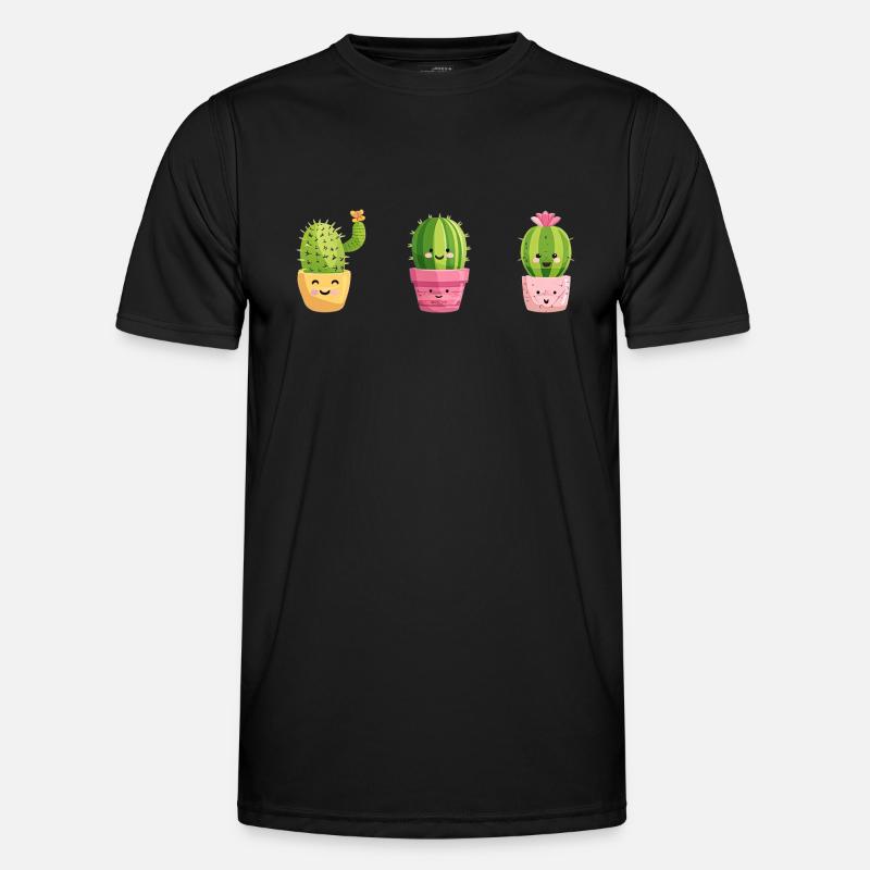 Happy Cactus - Cactus Design - Men's Functional T-Shirt - black