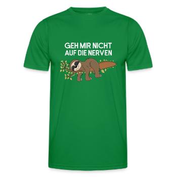 Faultier Geh Mir Nicht Auf Nerven Faultierspruch - Männer Funktions-T-Shirt - Kelly Green - Vorne - AI Model Male 178 dark (178cm)