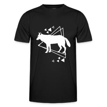 Wolf - Tierfreund Naturschutz - Männer Funktions-T-Shirt - Schwarz - Vorne - AI Model Male 178 dark (178cm)