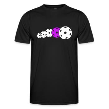 Floorball Floorball Club Unihoc Balls - Men's Functional T-Shirt - black - Front - AI Model Male 178 dark (178cm)