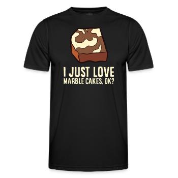Marble Cake - I just love marble cakes, ok? - Men's Functional T-Shirt - black - Front - AI Model Male 178 dark (178cm)