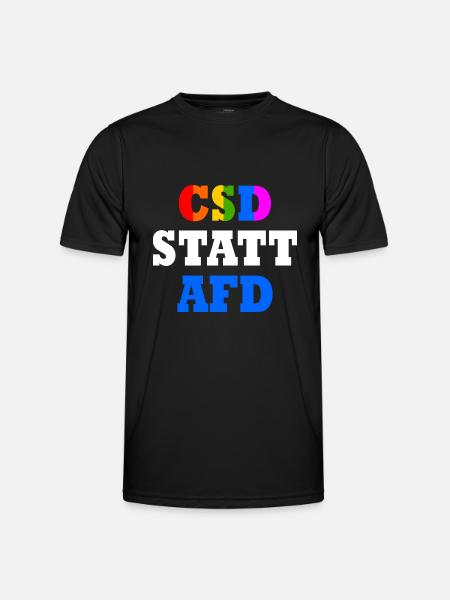 Csd statt afd - Männer Funktions-T-Shirt - Schwarz