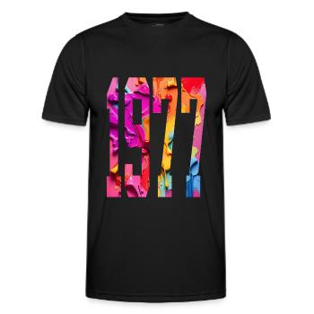 BUNT 49. GEBURTSTAG 1977 - Männer Funktions-T-Shirt - Schwarz - Vorne - AI Model Male 178 dark (178cm)