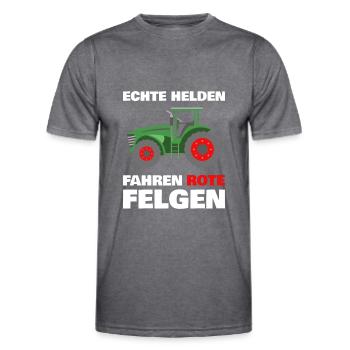 Landwirtschaft Traktor Trekker Traktorfahrer Lusti - Männer Funktions-T-Shirt - dunkle Melange  - Vorne - AI Model Male 178 dark (178cm)