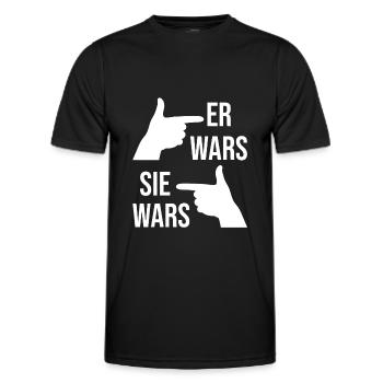 Er wars sie wars - Männer Funktions-T-Shirt - Schwarz - Vorne - AI Model Male 178 dark (178cm)