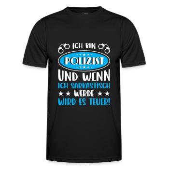 Polizei Polizist Polizisten Polizeibeamter - Männer Funktions-T-Shirt - Schwarz - Vorne - AI Model Male 178 dark (178cm)