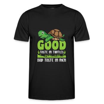 Good Taste in Turtles bad taste in men - Männer Funktions-T-Shirt - Schwarz - Vorne - AI Model Male 178 dark (178cm)