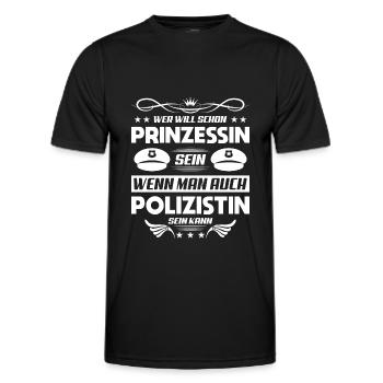 Polizei Polizist Polizisten Polizeibeamter - Männer Funktions-T-Shirt - Schwarz - Vorne - AI Model Male 178 dark (178cm)