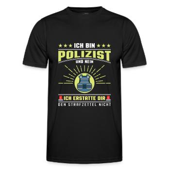 Polizei Polizist Polizisten Polizeibeamter - Männer Funktions-T-Shirt - Schwarz - Vorne - AI Model Male 178 dark (178cm)