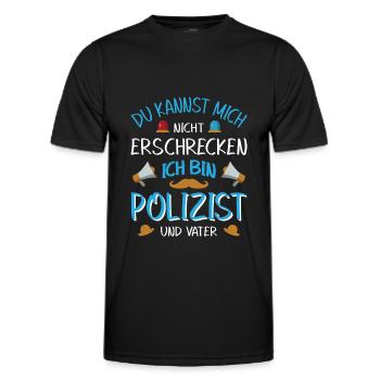 Polizei Polizist Polizisten Polizeibeamter - Männer Funktions-T-Shirt - Schwarz - Vorne - AI Model Male 178 dark (178cm)