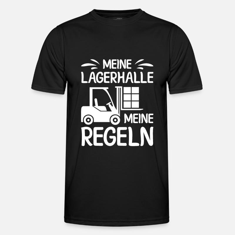 Lagerarbeiter Logistiker Stapler Staplerfahrer - Männer Funktions-T-Shirt - Schwarz