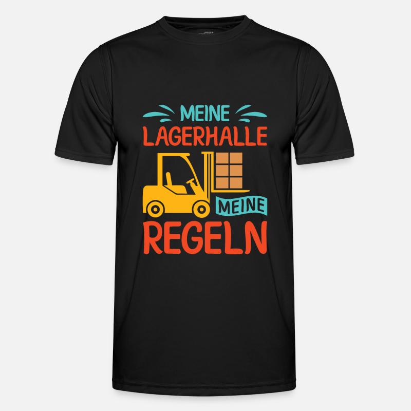 Lagerarbeiter Logistiker Stapler Staplerfahrer - Männer Funktions-T-Shirt - Schwarz