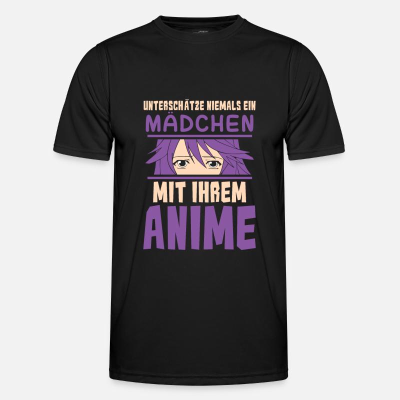 Mädchen mit ihrem Anime - Männer Funktions-T-Shirt - Schwarz