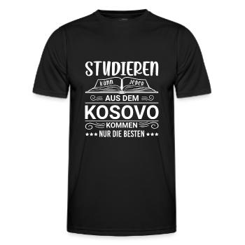 Studieren kann jeder Kosovo Kosovaren - Männer Funktions-T-Shirt - Schwarz - Vorne - AI Model Male 178 dark (178cm)