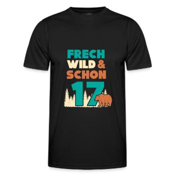 17 Jahre Geburtstag Bär - Männer Funktions-T-Shirt - Schwarz - Vorne - AI Model Male 178 dark (178cm)