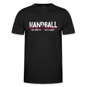 Handball Sprungwurf HandballGame Handballer - Männer Funktions-T-Shirt - Schwarz - Vorne - AI Model Male 178 dark (178cm)